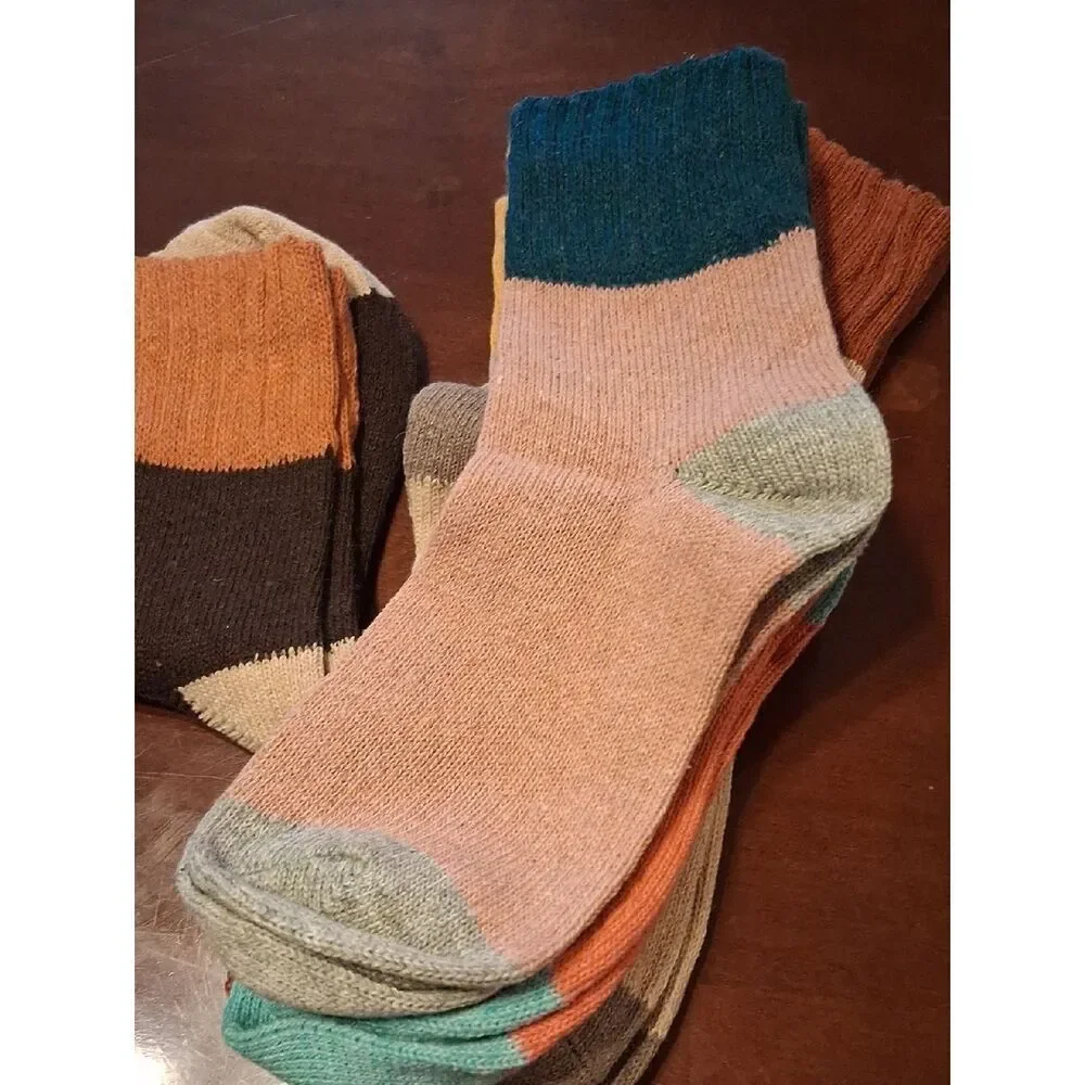 5 Pairs Womens Wool Blend Socks 5-9 New